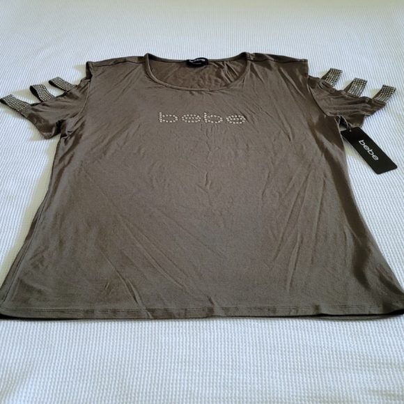 bebe Ivy Green💚 Top w/Cutout✂️ Sleeve Detail-NWT - Picture 8 of 14